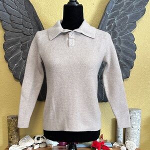 Isaac Mizrahi Merino Collared Sweater